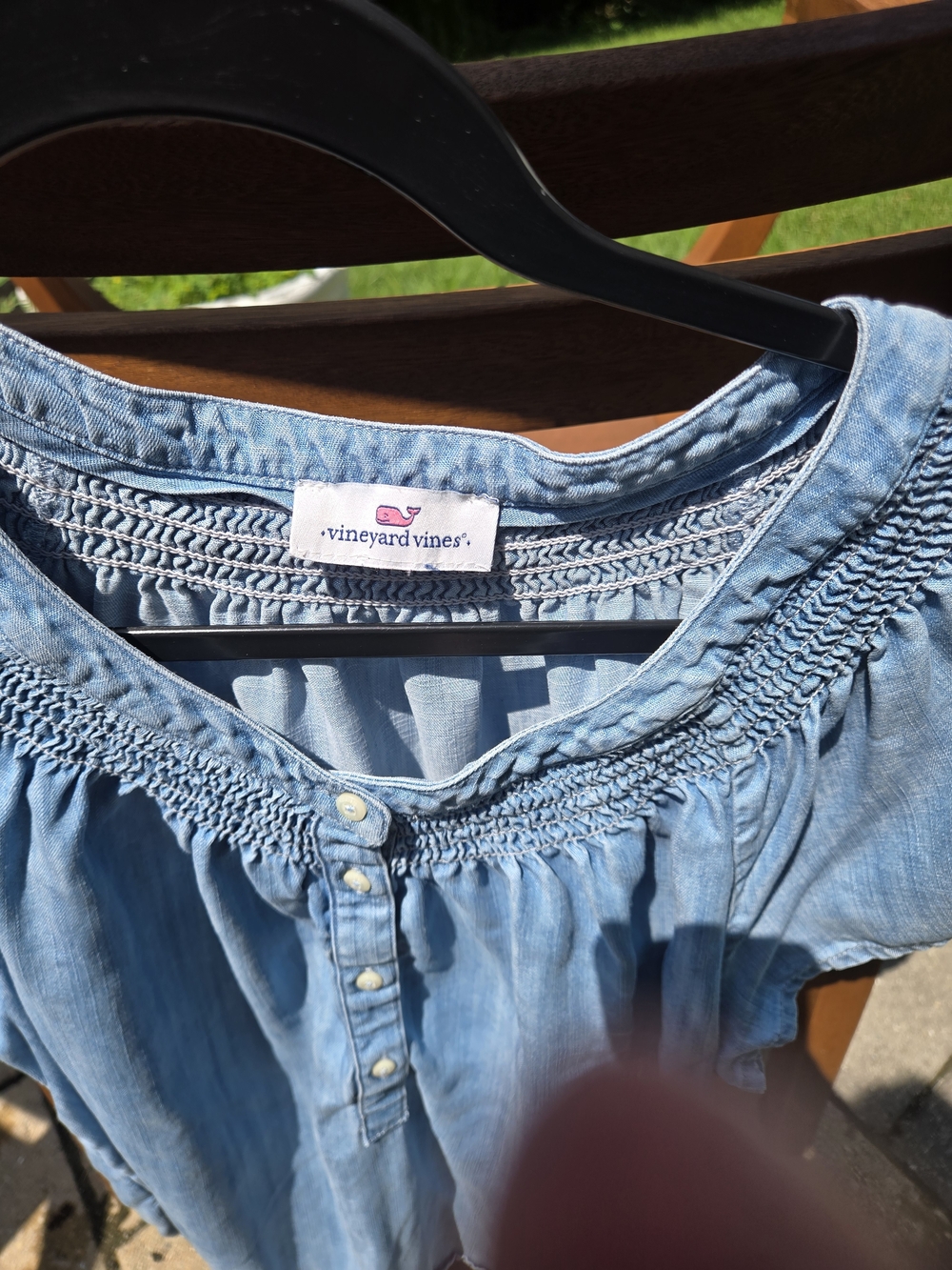 Vineyard Vines Light Blue Smocked-Yoke Tunic - Picture 2 of 4